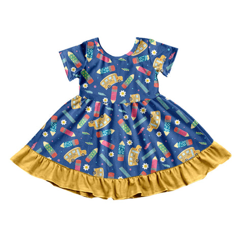 GSD1328 pre-order 2T to 14-16T baby girl clothes back to school day toddler girl summer dress-2024.5.27