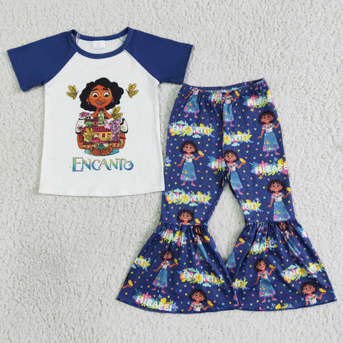 GSPO0015 baby girl clothes cartoon girl bell botton set-promotion 2024.3.2 $5.5