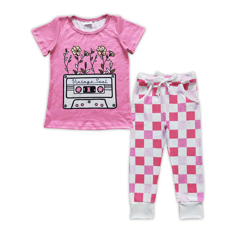 GSPO0908 toddler girl clothes pink girl fall outfit