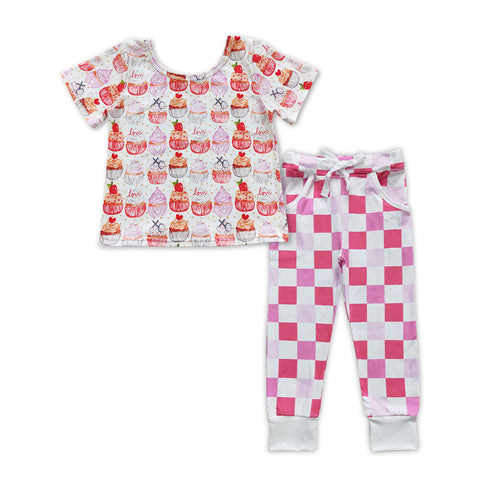 GSPO0909 toddler girl clothes pink girl strawberry outfit