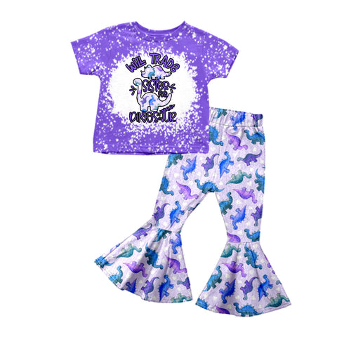 GSPO0915 pre-order toddler girl clothes girl dinosaur outfit