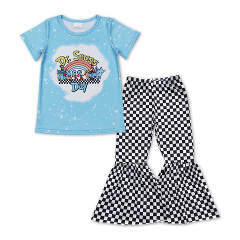 GSPO0928 toddler girl clothes dr.seuss girl bell bottom outfit