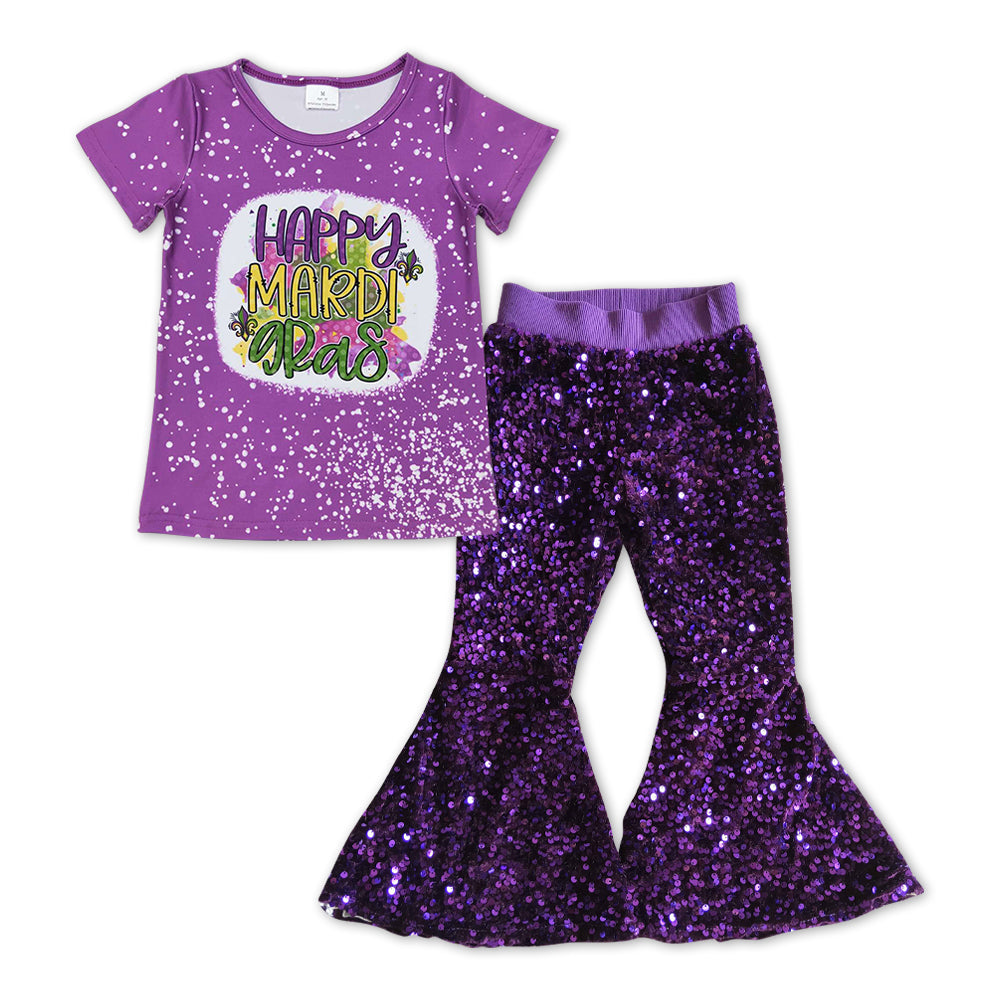GSPO1103 toddler girl clothes girl Mardi Gras outfit