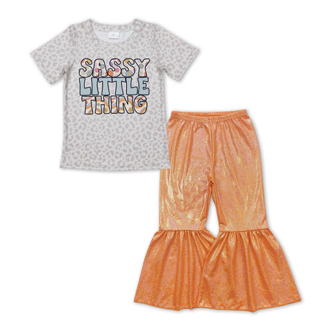 GSPO1149 baby girl clothes sassy little thing outfit toddler bell bottom outfit