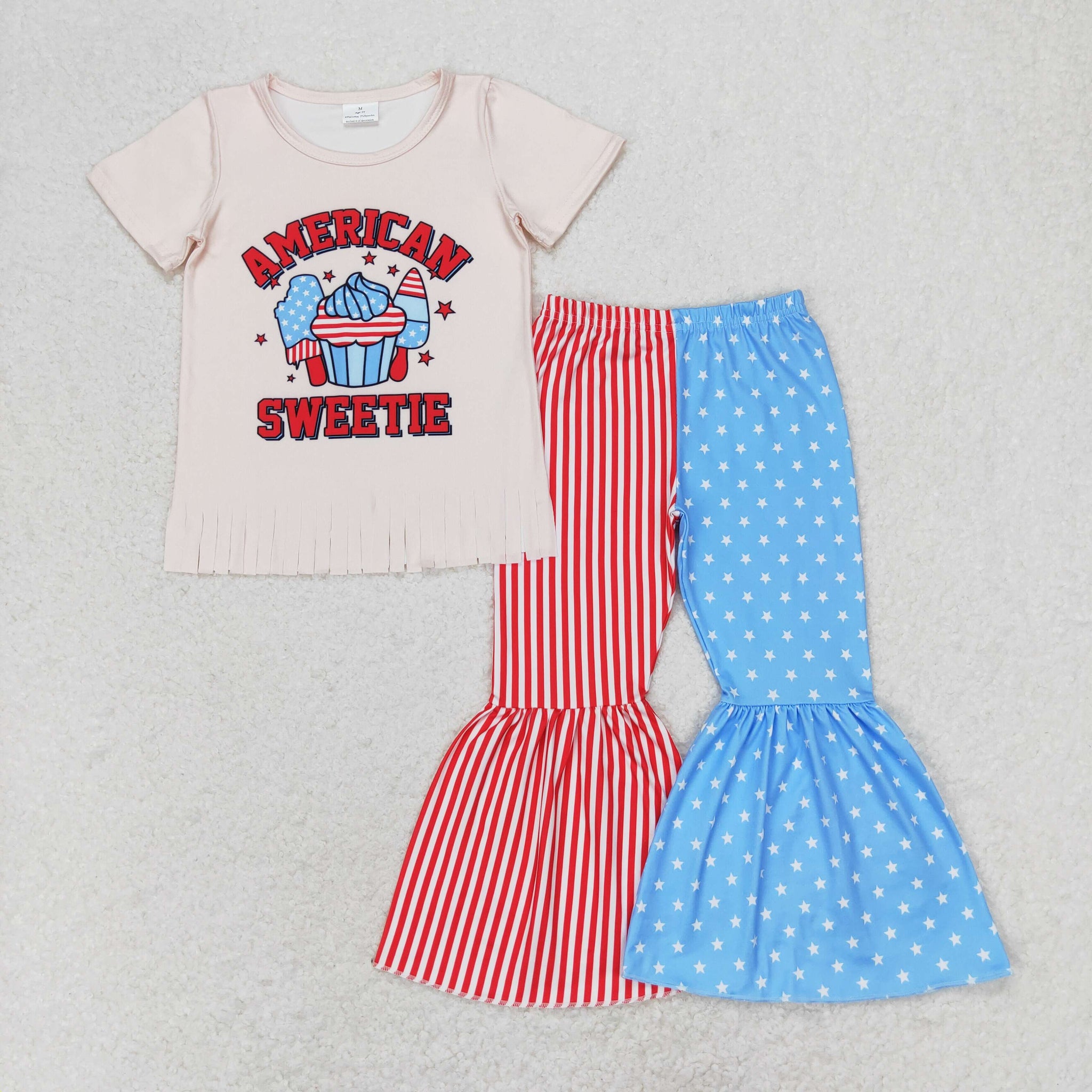 GSPO1485 RTS baby girl clothes american sweetie girls bell bottoms outfit
