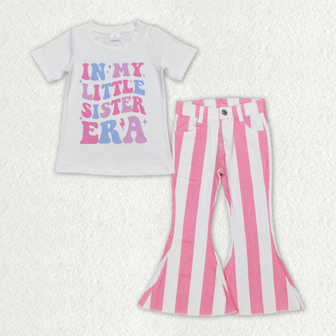 GSPO1595  baby girl clothes 1989 singer girl  bell bottoms jeans outfits