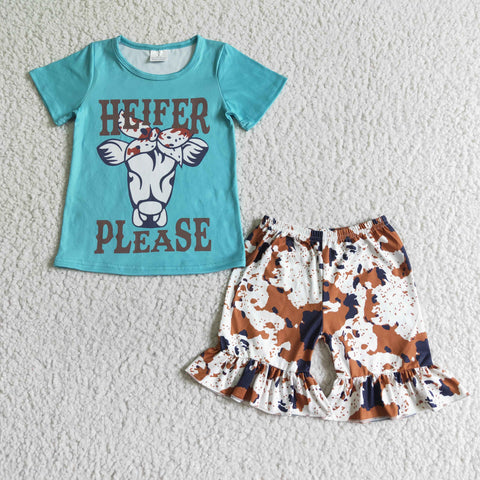 GSSO0031 RTS baby girl clothes girl summer shorts set western clothes-promotion 2024.5.3 $5.5