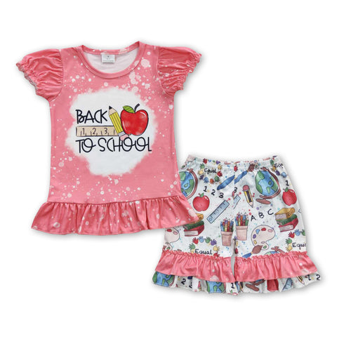 GSSO0355 toddler girl clothes back to school girl summer shorts set