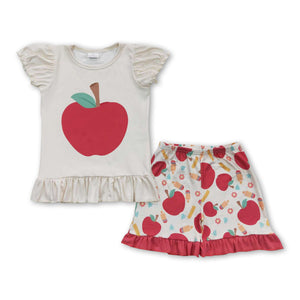 GSSO0359 toddler girl clothes back to school girl summer shorts set