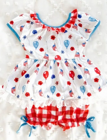 GSSO0430 baby girl clothes 4th of July patriotic outfits