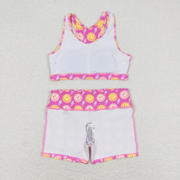 GT0520 RTS baby girl clothes smile lightning swimsuit swim wear beach wear