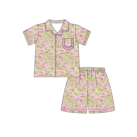 GSSO1167 pre-order adult pajamas floral women summer pajamas set