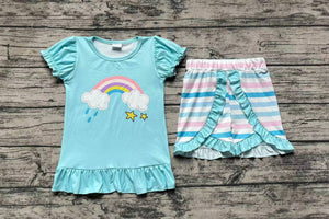 GSSO1227 pre-order baby girl clothes rainbow toddler girl summer outfit