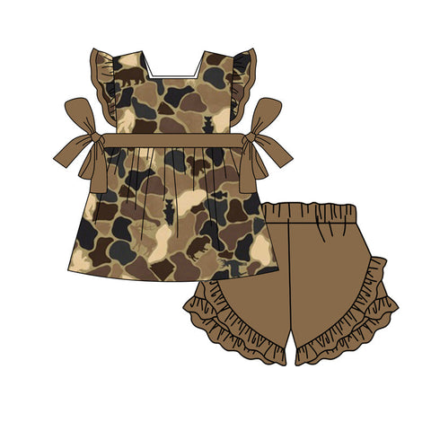 GSSO1264 pre-order baby girl clothes camouflage toddler girl summer outfit