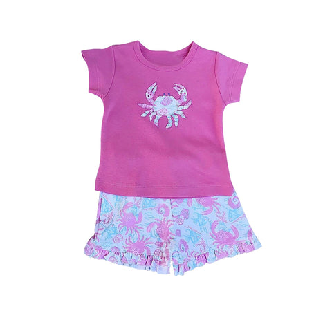 GSSO1265 pre-order baby girl clothes crab toddler girl summer outfit