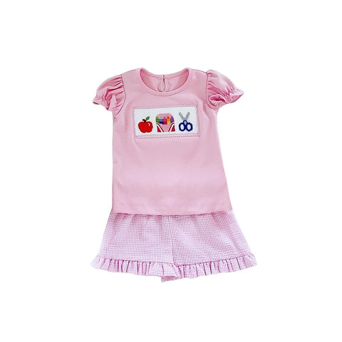 GSSO1267 pre-order 2T to 14-16T baby girl clothes back to school day toddler girl summer outfit