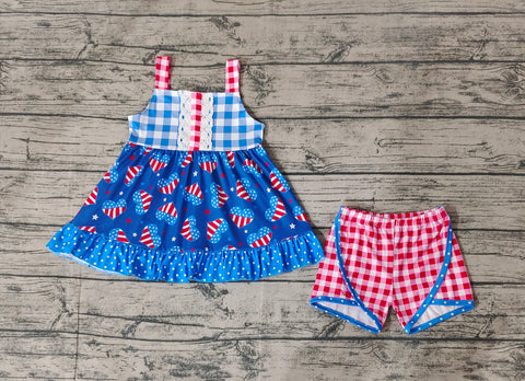 GSSO1294 pre-order baby girl clothes 4th of July patriotic toddler girl summer outfit