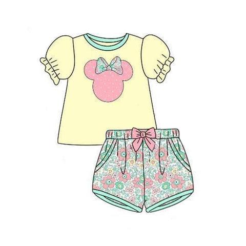 GSSO1308 pre-order baby girl clothes cartoon mouse toddler girl summer outfit