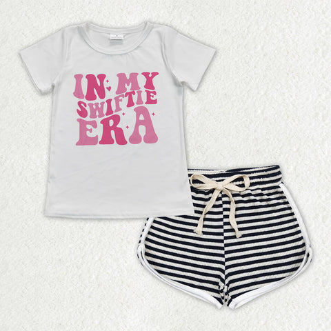 GSSO1317 baby girl clothes 1989 singer shirt+cotton shorts toddler girl summer outfit 7