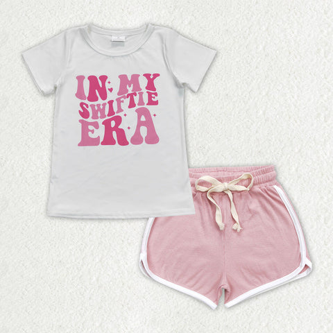 GSSO1318 baby girl clothes 1989 singer shirt+cotton shorts toddler girl summer outfit 8