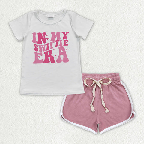 GSSO1319 baby girl clothes 1989 singer shirt+cotton shorts toddler girl summer outfit 9