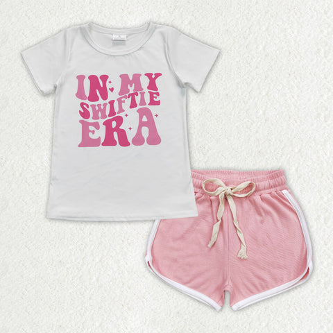 GSSO1320 baby girl clothes 1989 singer shirt+cotton shorts toddler girl summer outfit 10