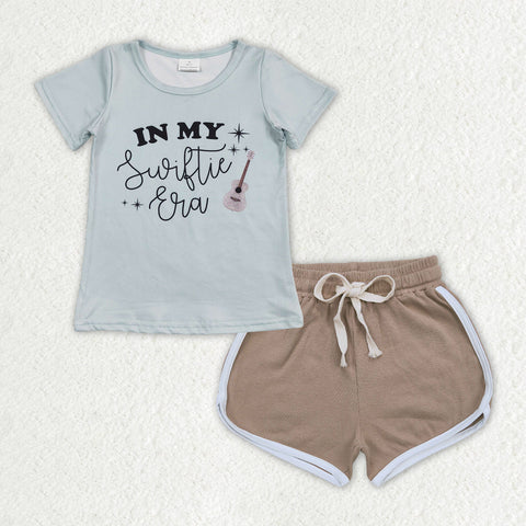 GSSO1321 baby girl clothes 1989 singer shirt+cotton shorts toddler girl summer outfit 11