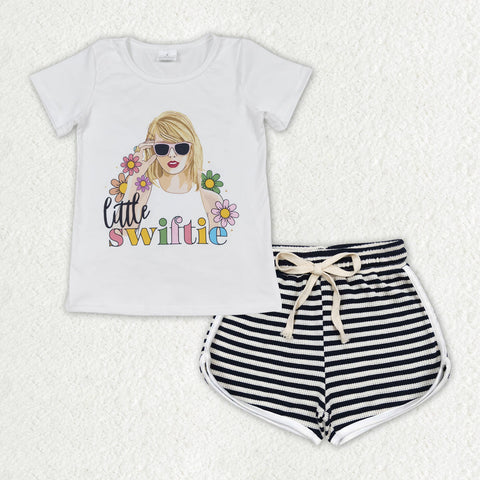 GSSO1337 baby girl clothes 1989 singer shirt+cotton shorts toddler girl summer outfit 27