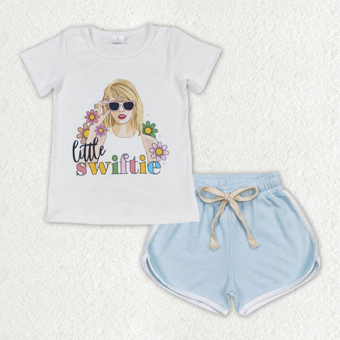 GSSO1338 baby girl clothes 1989 singer shirt+cotton shorts toddler girl summer outfit 28