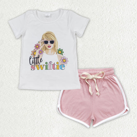 GSSO1339 baby girl clothes 1989 singer shirt+cotton shorts toddler girl summer outfit 29