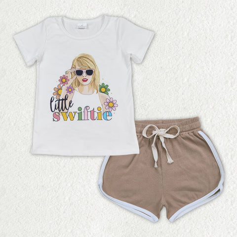 GSSO1341 baby girl clothes 1989 singer shirt+cotton shorts toddler girl summer outfit 31
