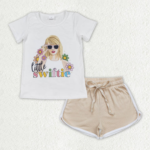 GSSO1342 baby girl clothes 1989 singer shirt+cotton shorts toddler girl summer outfit 32