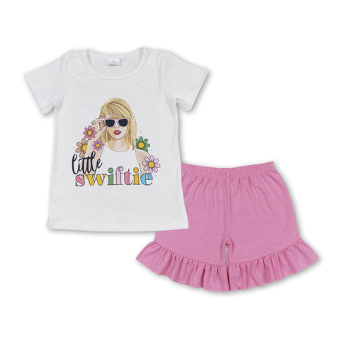 GSSO1395 baby girl clothes 1989 singer tshirt+ruffle shorts toddler girl summer outfits 20