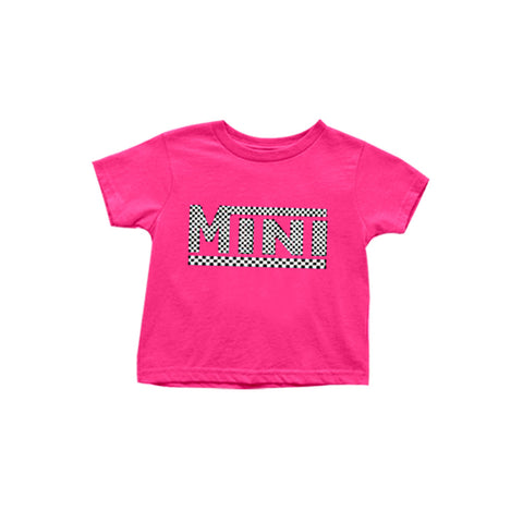 GT0573 pre-order baby girl clothes mini gingham girl summer tshirt