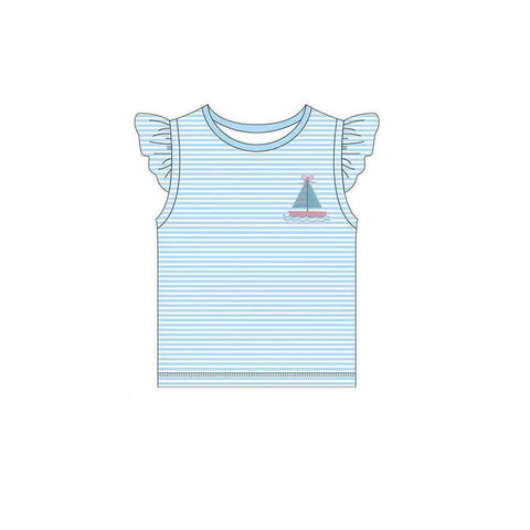 GT0582 pre-order baby girl clothes sailboat girl summer tshirt