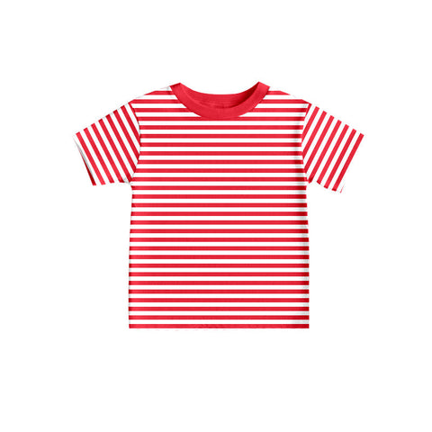 GT0583 pre-order baby girl clothes red stripes girl summer tshirt