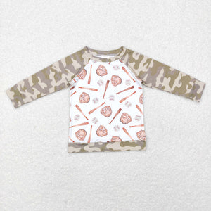BT0469 baby boy clothes baseball camo boy winter shirt