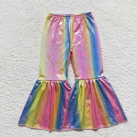 P0178 toddler girl clothes girl bell bottom pant colorful flare pant
