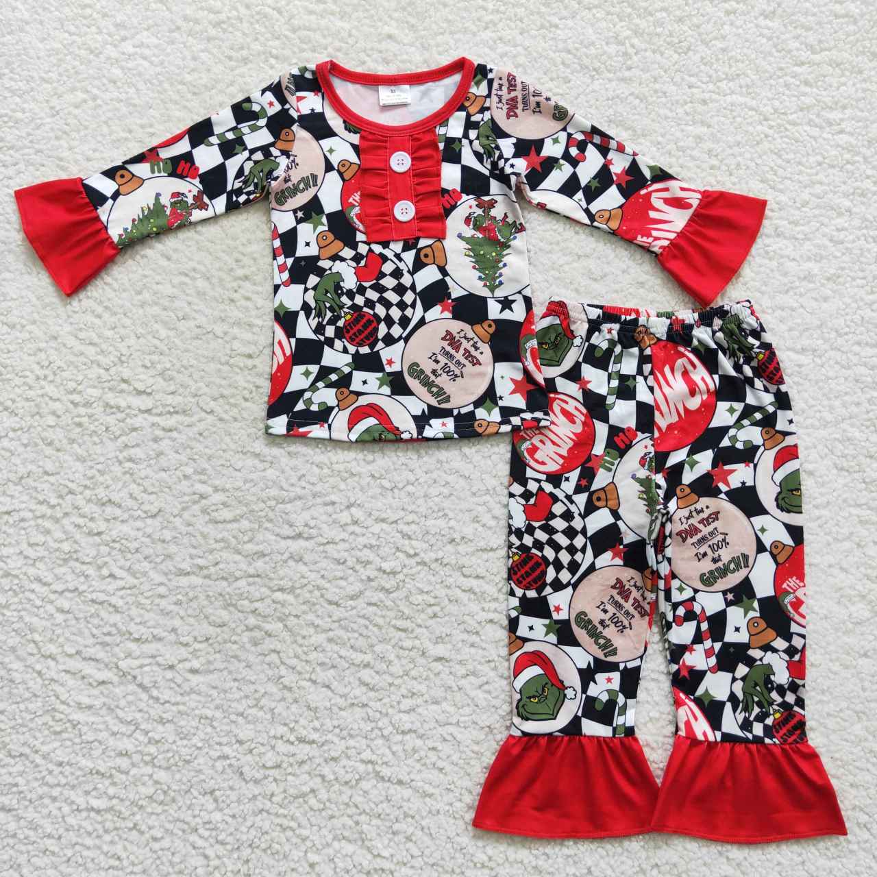 GLP0514 toddler girl clothes girl christmas pajamas set