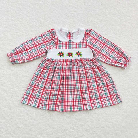 GLD0300 toddler girl dresses smock girl christmas dress