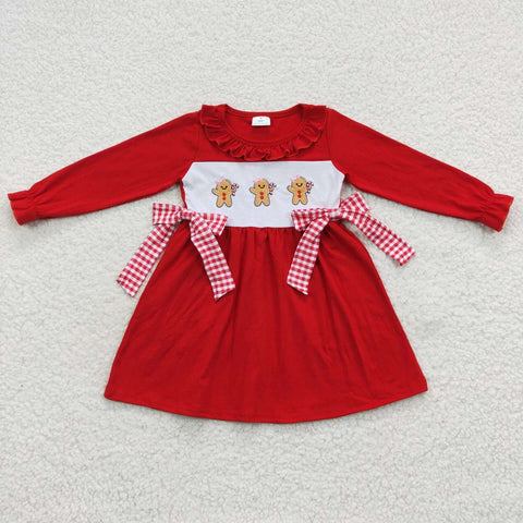 GLD0218 toddler girl dresses embroidery girl christmas dress