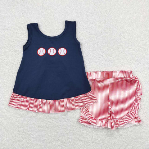 GSSO0405 baby girl clothes girl baseball outfit embroidery toddler baseball clothes