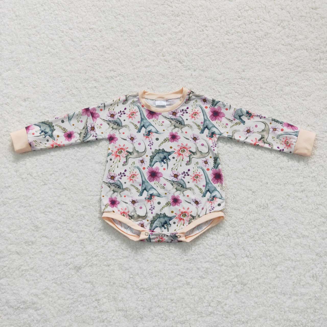 LR0436 baby girl clothes dinosaur floral baby winter bubble