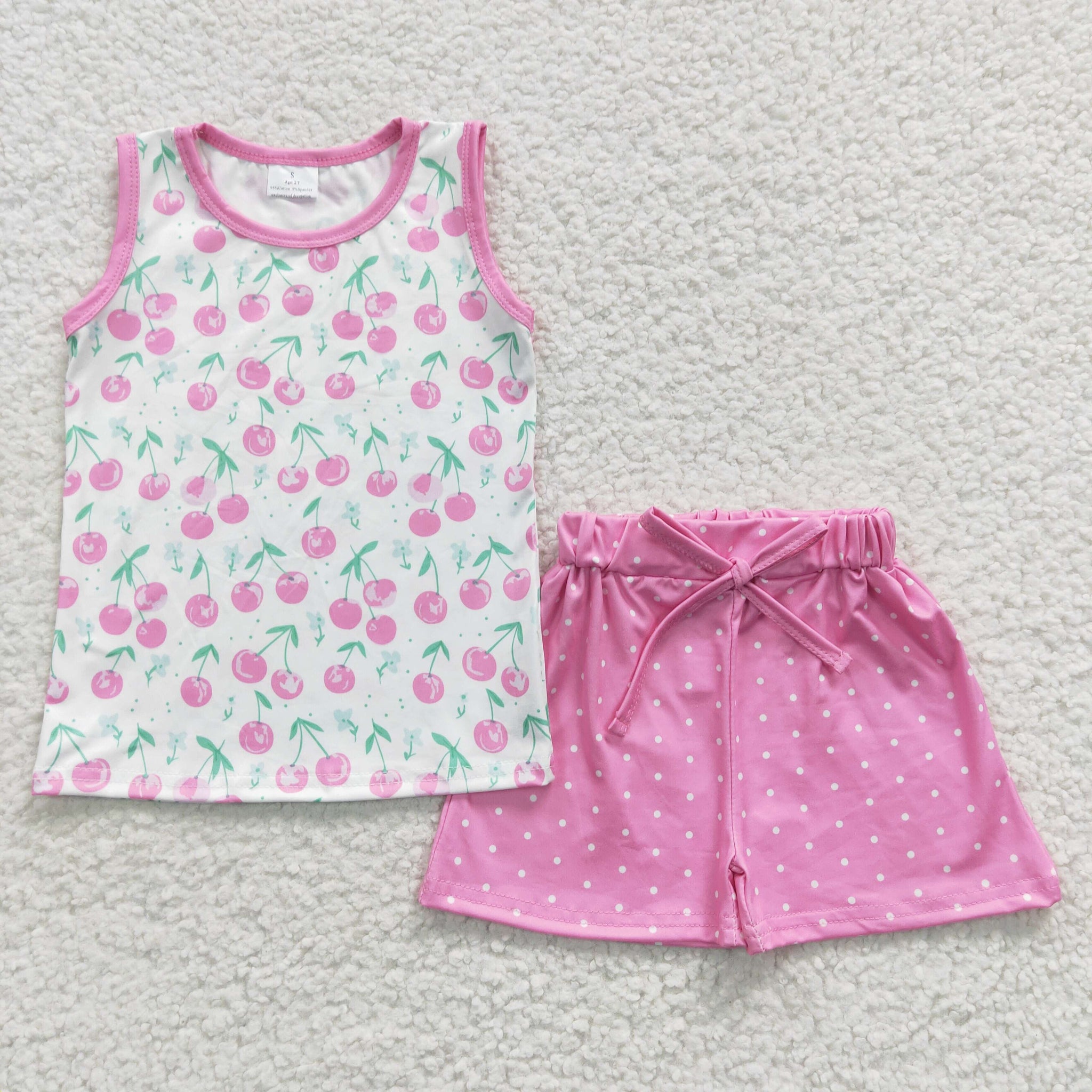 GSSO0323 RTS baby girl clothes pink girl summer outfit