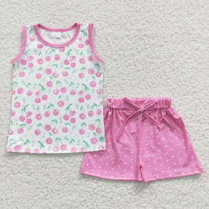 GSSO0323 baby girl clothes pink girl summer outfit