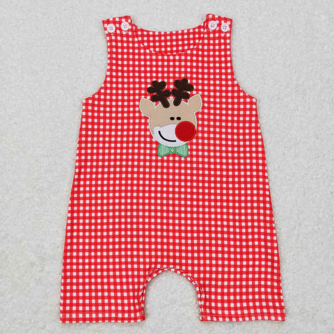 SR0409 baby boy clothes embroidery boy christmas romper