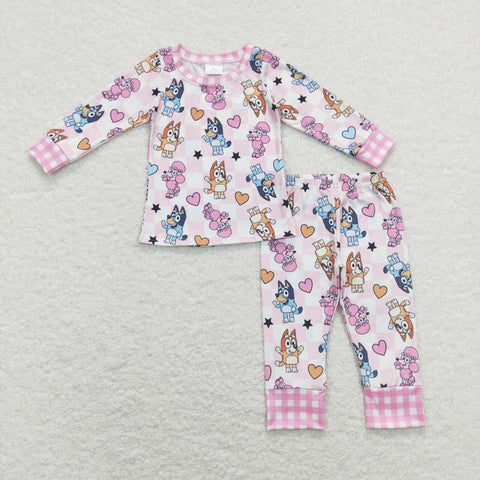 GLP1099 baby girl clothes girl cartoon dog Valentine's Day outfits