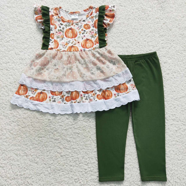 GSPO0810 toddler girl clothes pumpkin girl halloween outfit