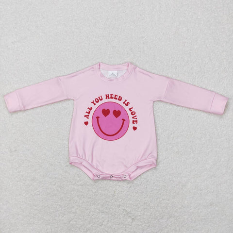 LR0765 baby girl clothes smile  all you need is love girl valentine day bubble