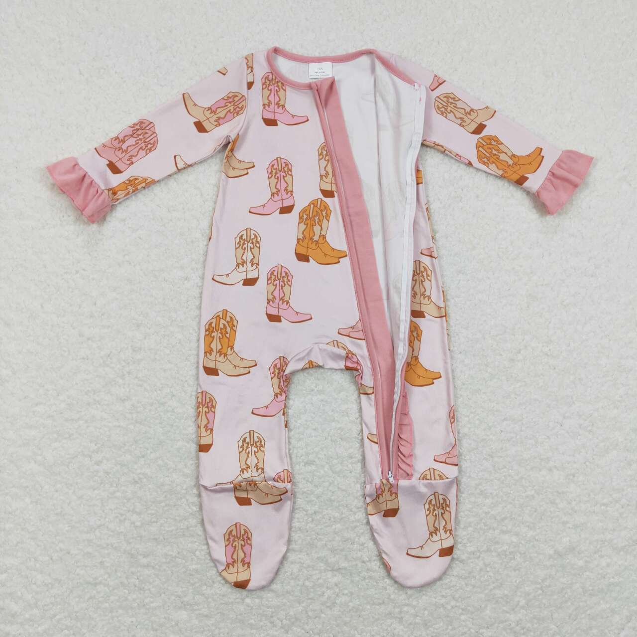LR0852 baby girl clothes shows western clothes cowboy zipper winter romper